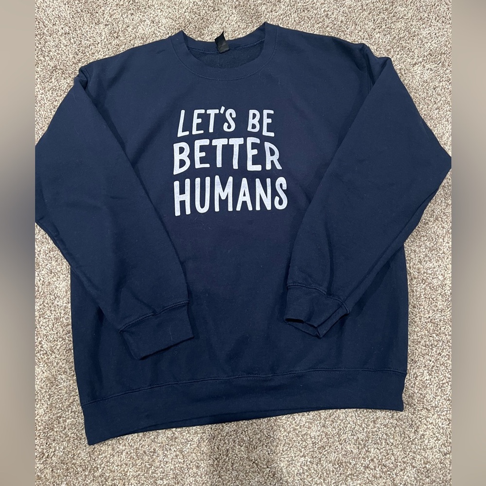 Navy Blue Crewneck Sweater - Let's Be Better Humans